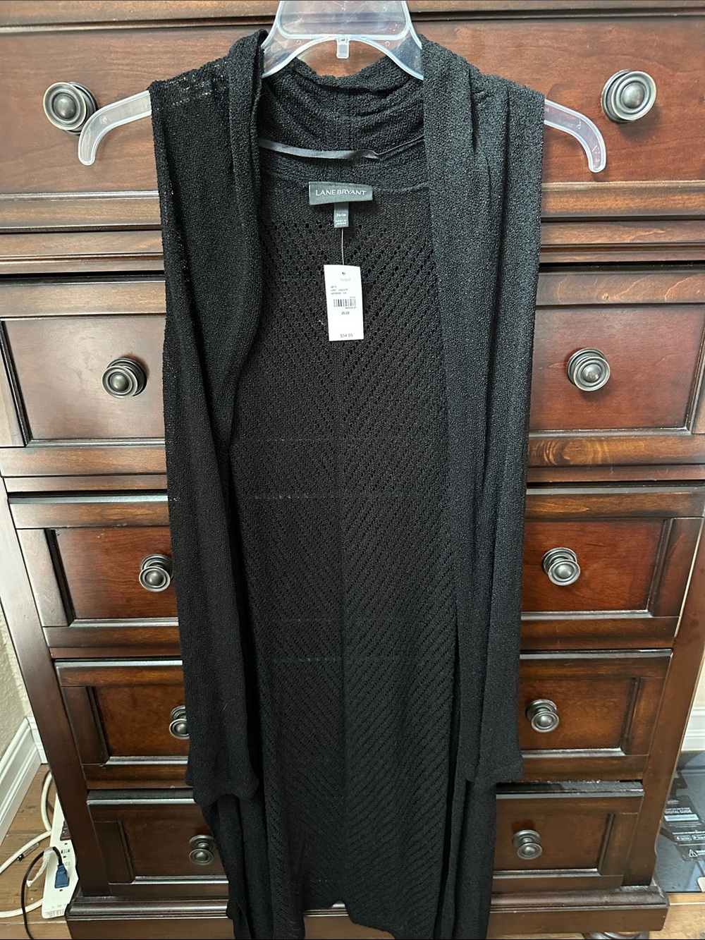 Lane Bryant Black Long Open-Front Duster Cardigan